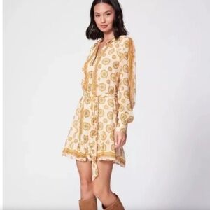 NEW! Paige Portofino Silk Dress Long Sleeve Self-Tie Belt Lined Size Small $390